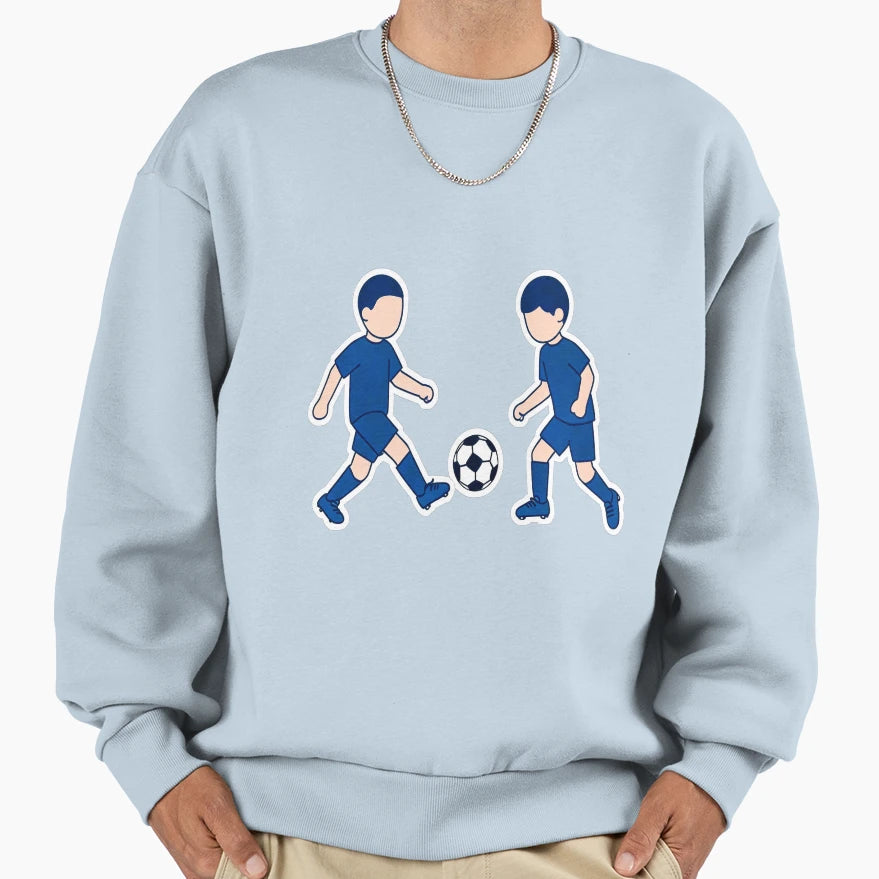 Soccer Cartoon Football Players Sweatshirt - Streetwear Style for Adults - T-Shirt, Sweatshirt, Hoodie
