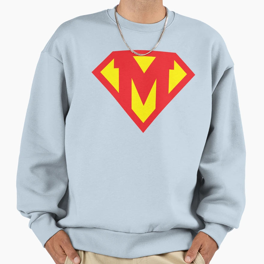 Letter M Superhero Symbol Sweatshirt - Minimalist Print Unisex - T-Shirt, Sweatshirt, Hoodie