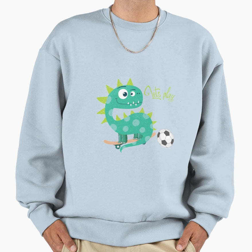 Soccer Dinosaur Gift Sweatshirt - Graphic Print for Adults - T-Shirt, Sweatshirt, Hoodie