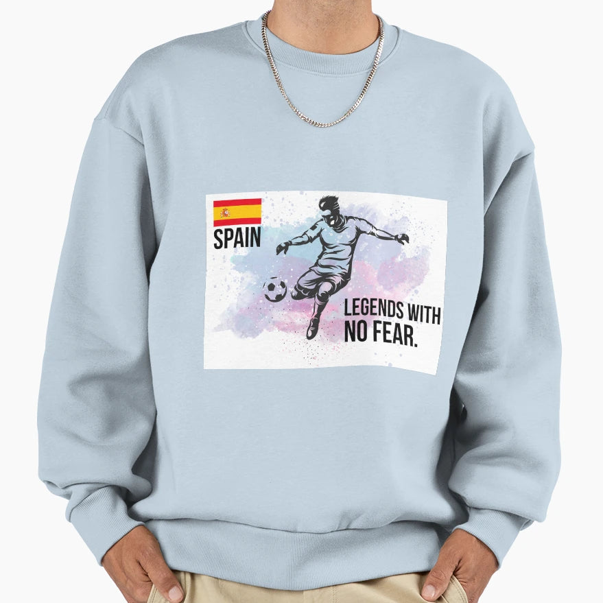 Spanish Football Player Kicking Sweatshirt - Novelty Apparel Men Women - T-Shirt, Sweatshirt, Hoodie