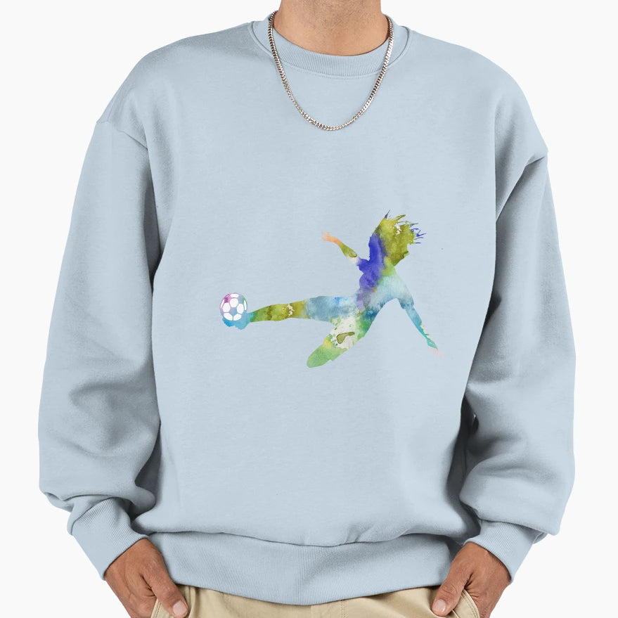 Female Soccer Player Sweatshirt - Custom Art Print for Adults - T-Shirt, Sweatshirt, Hoodie