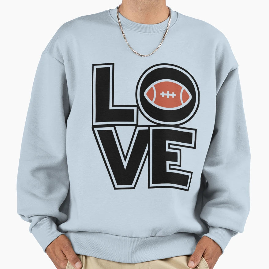 Love Football Sweatshirt - Minimalist Print Unisex - T-Shirt, Sweatshirt, Hoodie