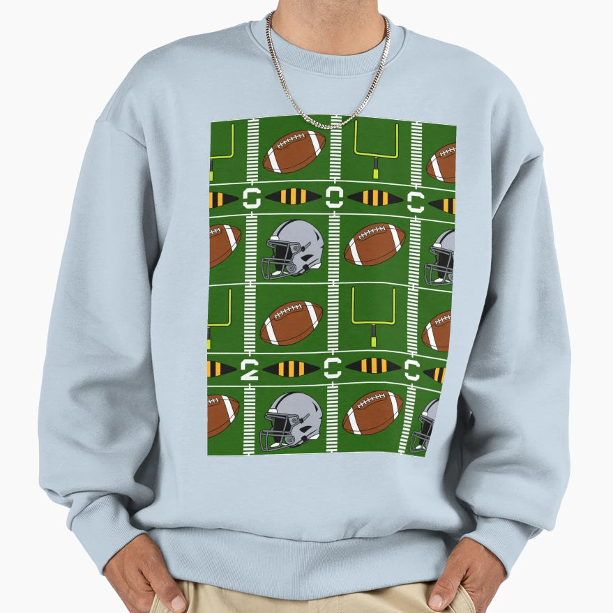 American Football Field Seamless Sweatshirt - Novelty Apparel Unisex - T-Shirt, Sweatshirt, Hoodie