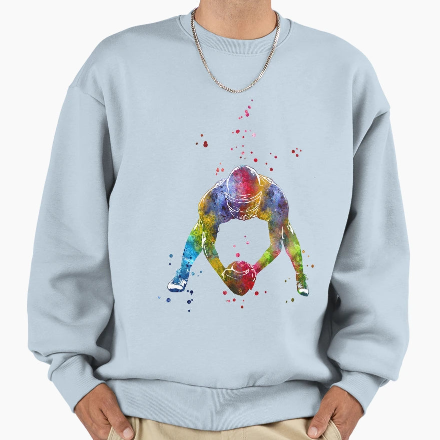 American Football Player Sweatshirt - Trendy Graphic for Adults - T-Shirt, Sweatshirt, Hoodie
