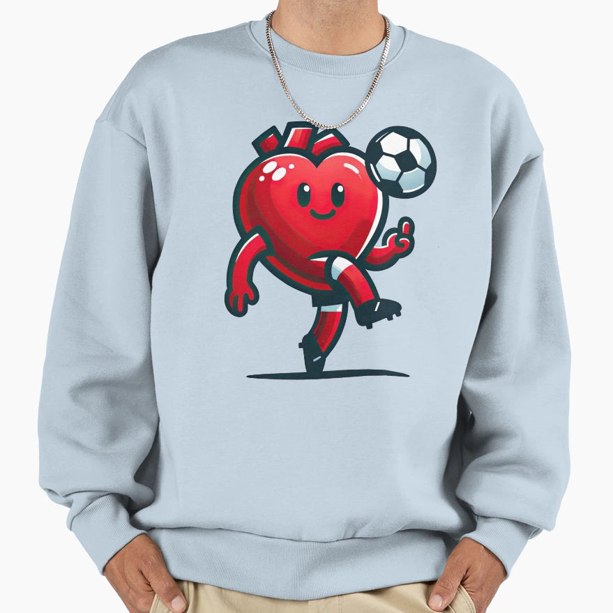 Heart Soccer Football Valentines Day T-Shirt - Custom Art Print Unisex - T-Shirt, Sweatshirt, Hoodie