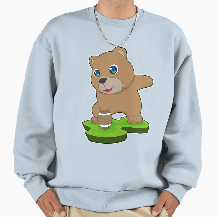 Bear American Football Sports Sweatshirt - Unique Graphic Men Women - T-Shirt, Sweatshirt, Hoodie