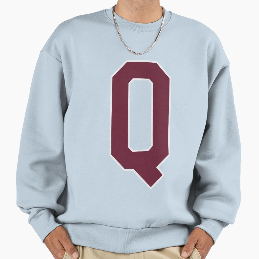 Letter Q Bold Collegiate Font Sweatshirt - Trendy Graphic for Adults - T-Shirt, Sweatshirt, Hoodie