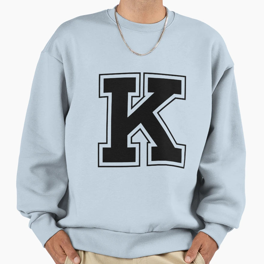 Letter K Sweatshirt - Casual Everyday Wear for Adults - T-Shirt, Sweatshirt, Hoodie