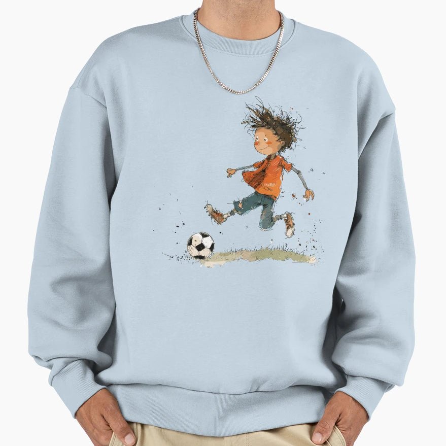 Little Playing Soccer Sweatshirt - Novelty Apparel for Adults - T-Shirt, Sweatshirt, Hoodie