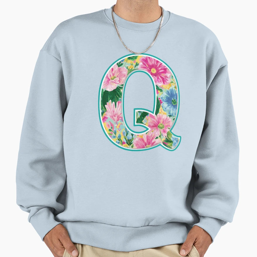 Tropical Q Monogram Sweatshirt - Custom Art Print Unisex - T-Shirt, Sweatshirt, Hoodie