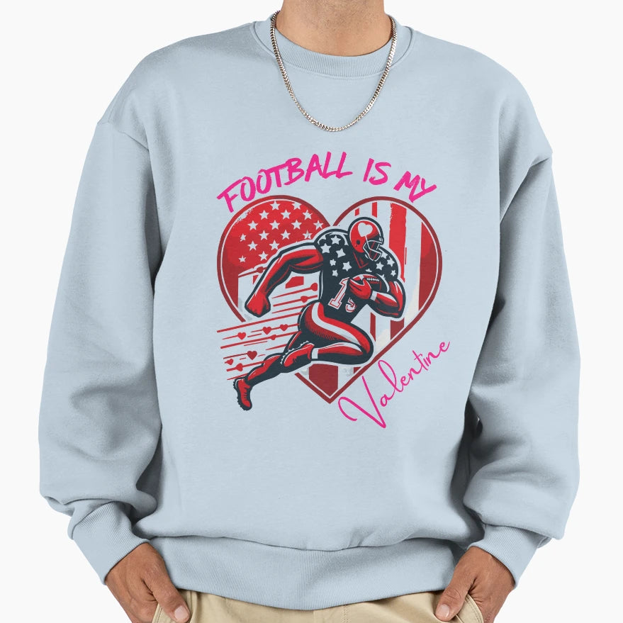 Valentines Day Heart American Sweatshirt - Unique Graphic for Adults - T-Shirt, Sweatshirt, Hoodie