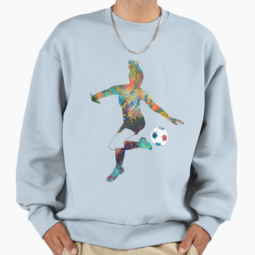 Female Soccer Player Sweatshirt - Trendy Graphic Men Women - T-Shirt, Sweatshirt, Hoodie
