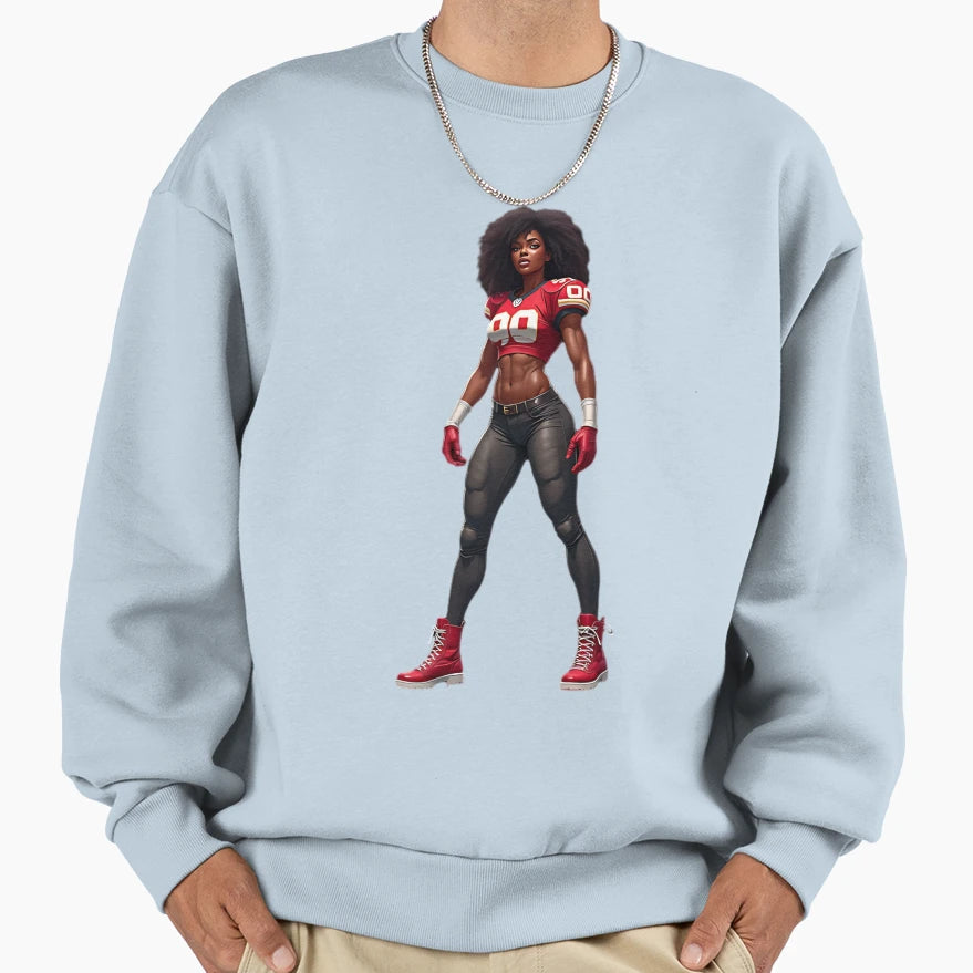Female American Football Sweatshirt - Aesthetic Graphic Unisex - T-Shirt, Sweatshirt, Hoodie