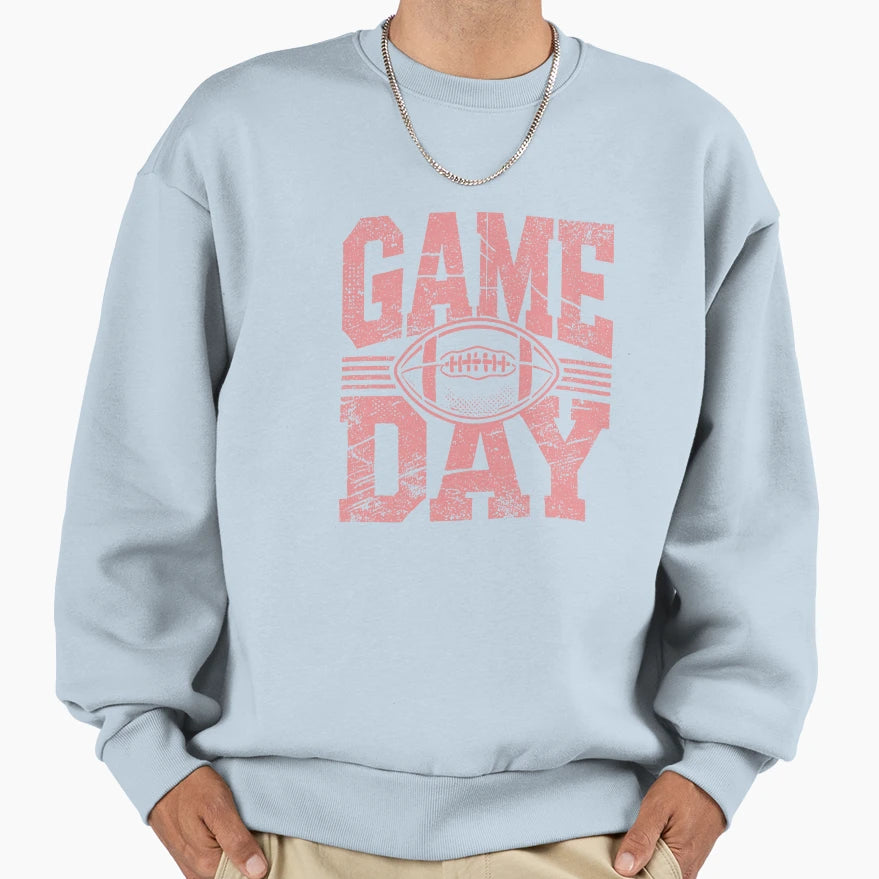 Game Day Football Grunge Sweatshirt - Novelty Apparel for Adults - T-Shirt, Sweatshirt, Hoodie