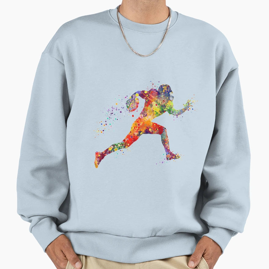 American Football Player Sports Sweatshirt - Custom Art Print for Adults - T-Shirt, Sweatshirt, Hoodie