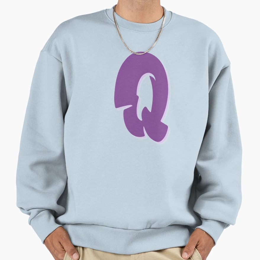 Purple Graffiti Letter Q Sweatshirt - Novelty Apparel for Adults - T-Shirt, Sweatshirt, Hoodie