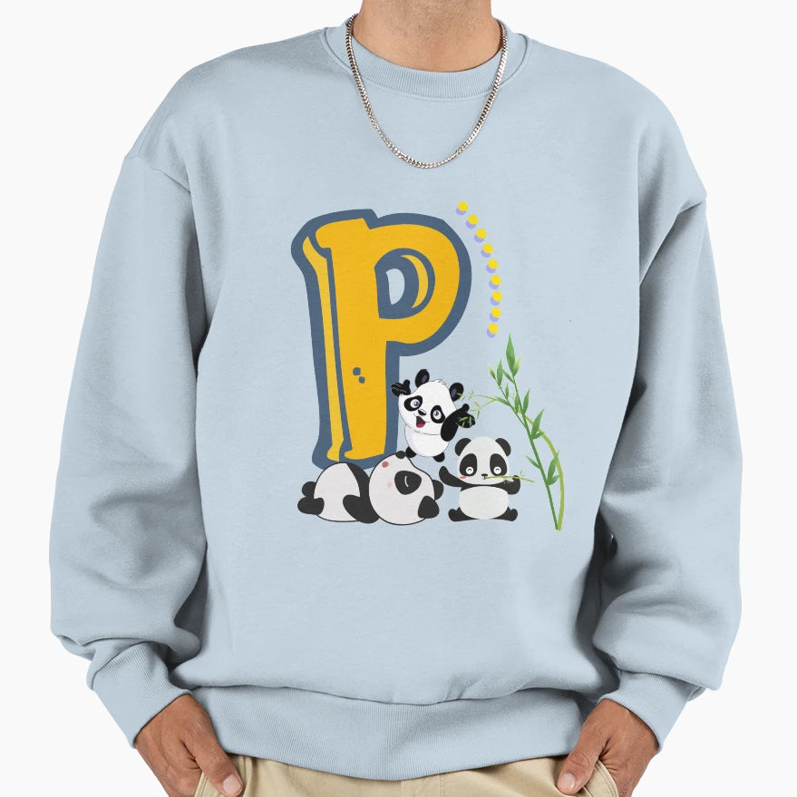 P Name Your Own Name Sweatshirt - Minimalist Print for Adults - T-Shirt, Sweatshirt, Hoodie