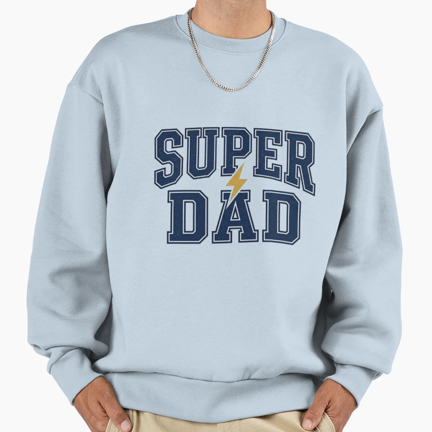Super Dad Varsity Lightning Sweatshirt - Casual Everyday Wear for Adults - T-Shirt, Sweatshirt, Hoodie