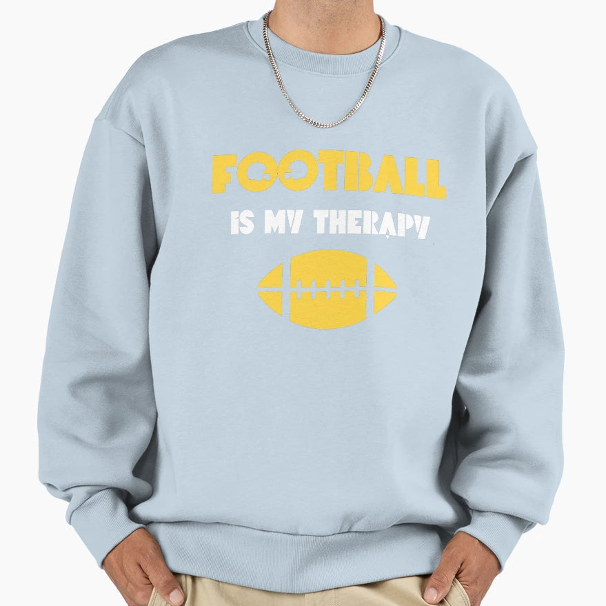 Football Is My Therapy Sweatshirt - Trendy Graphic for Adults - T-Shirt, Sweatshirt, Hoodie