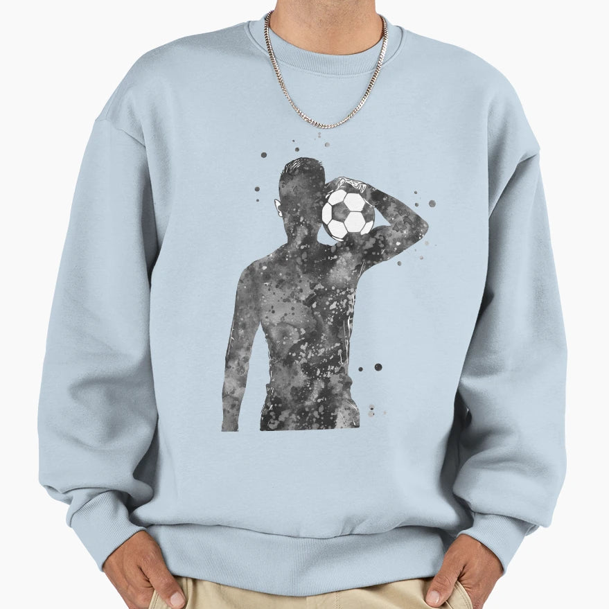 Male Soccer Player Sweatshirt - Minimalist Print Unisex - T-Shirt, Sweatshirt, Hoodie