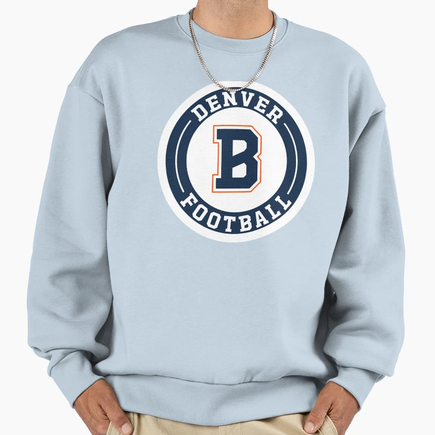 Denver Football Round Badge Sweatshirt - Graphic Print for Adults - T-Shirt, Sweatshirt, Hoodie
