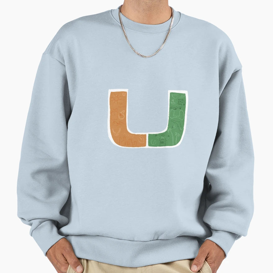 University Miami Sweatshirt - Custom Art Print Unisex - T-Shirt, Sweatshirt, Hoodie