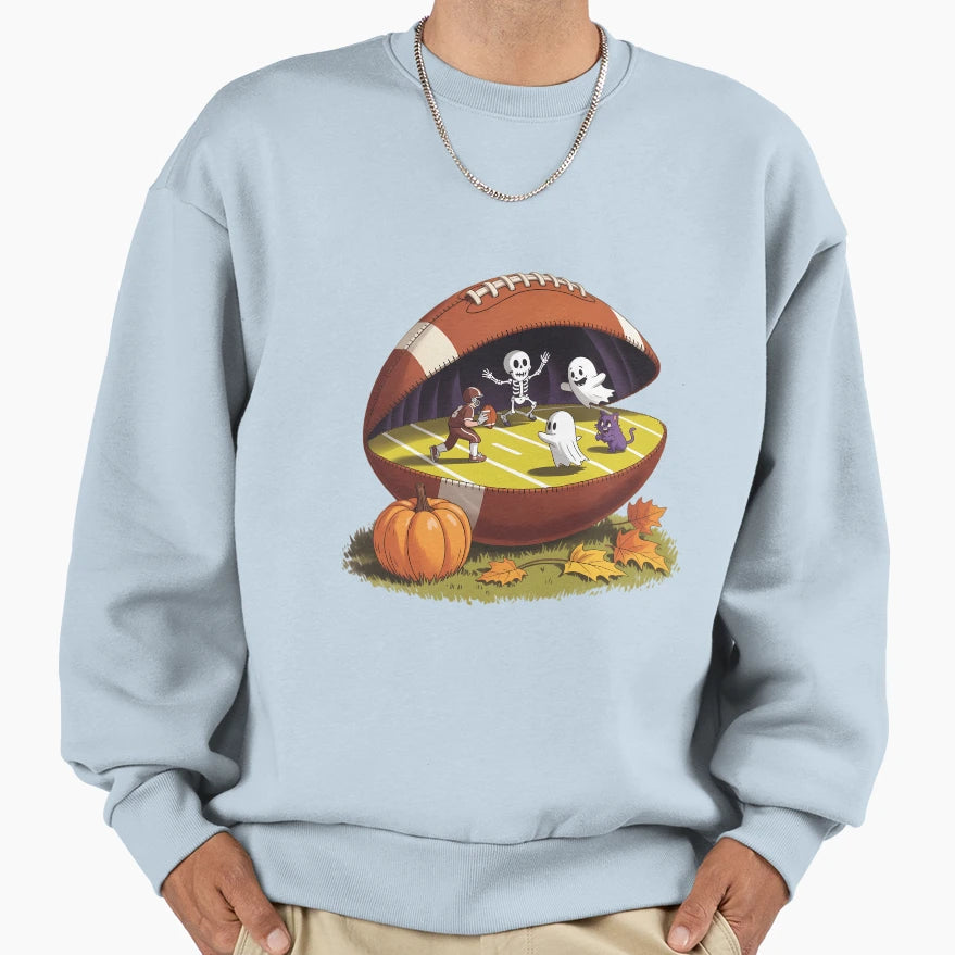 Halloween Fall Vibes Football Season Sweatshirt - Novelty Apparel Unisex - T-Shirt, Sweatshirt, Hoodie