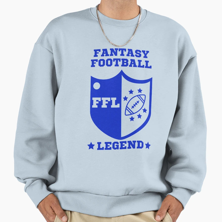 Fantasy Football Legend Blue Sweatshirt - Trendy Graphic for Adults - T-Shirt, Sweatshirt, Hoodie
