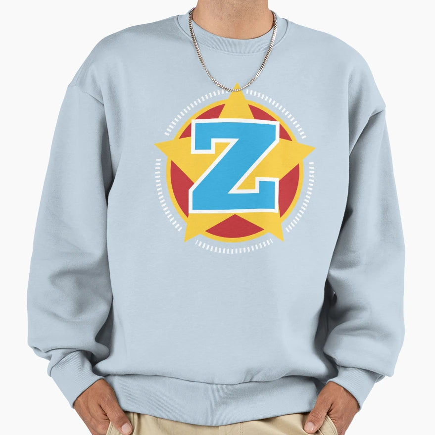 Superhero Letter Z Star And Stripes Sweatshirt - Unique Graphic Unisex - T-Shirt, Sweatshirt, Hoodie