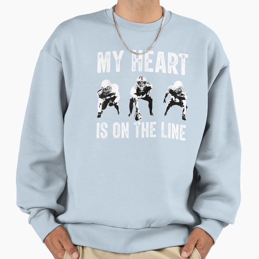 American Football My Heart Is Sweatshirt - Casual Everyday Wear Men Women - T-Shirt, Sweatshirt, Hoodie