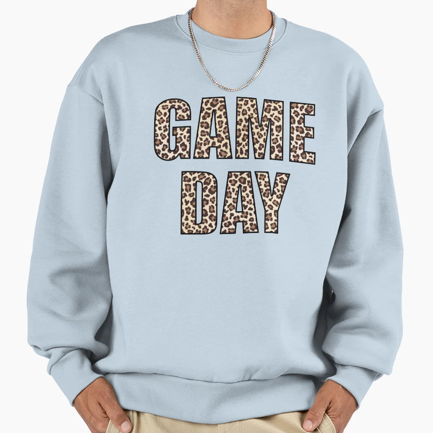 Game Day Leopard Sweatshirt - Aesthetic Graphic Men Women - T-Shirt, Sweatshirt, Hoodie