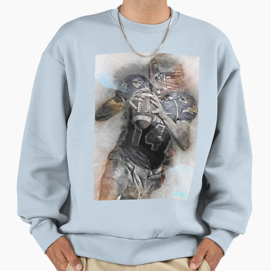 Love Football Sweatshirt - Custom Art Print for Adults - T-Shirt, Sweatshirt, Hoodie
