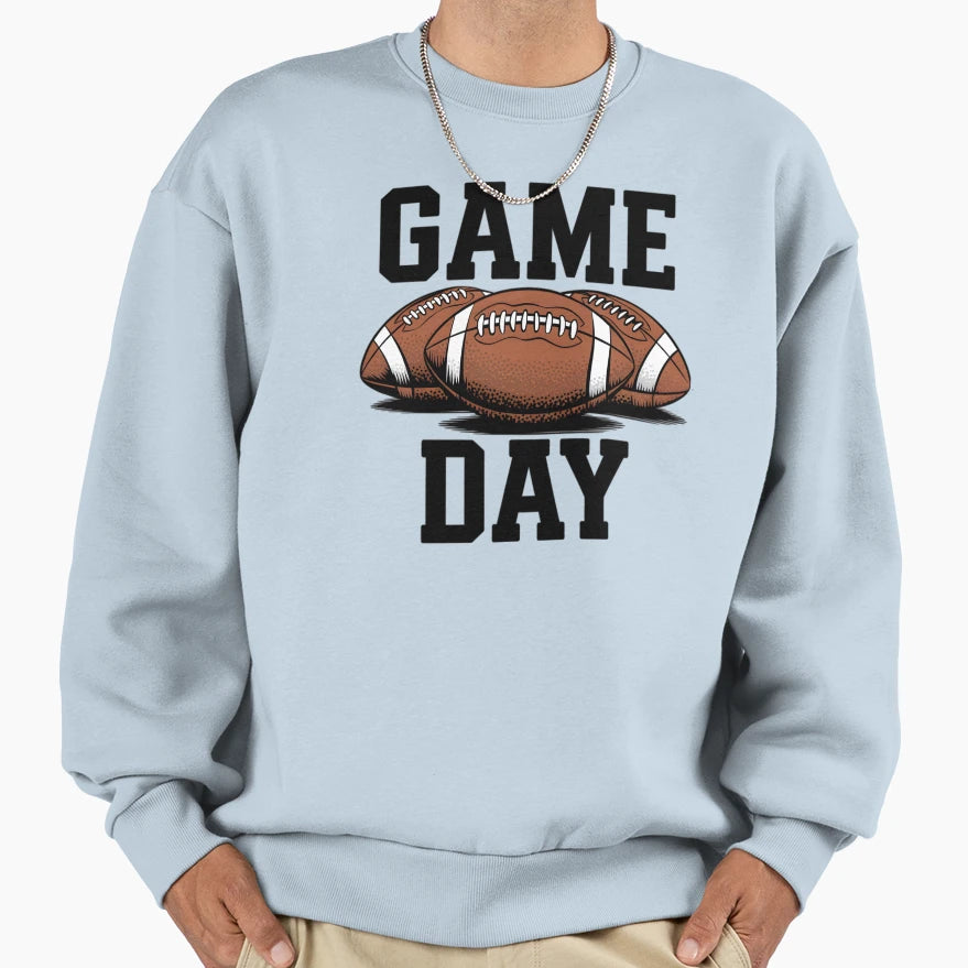Game Day Football Triple Ball Sweatshirt - Casual Everyday Wear for Adults - T-Shirt, Sweatshirt, Hoodie