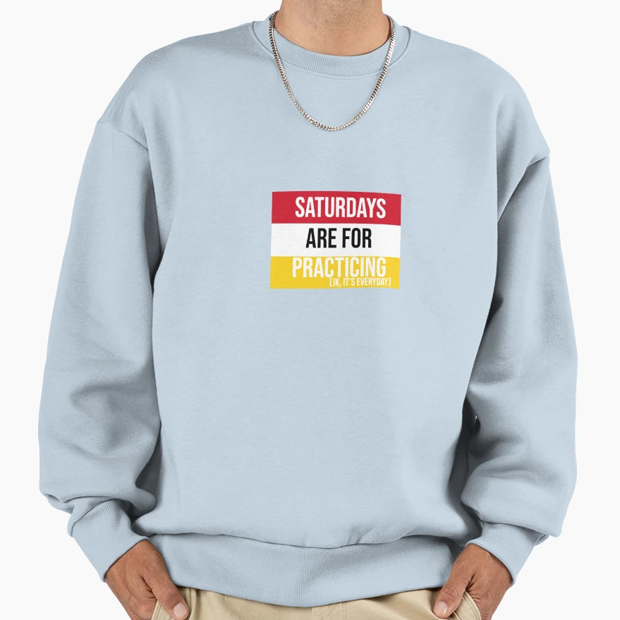 Tri Color Red White Yellow Saturdays Sweatshirt - Aesthetic Graphic Unisex - T-Shirt, Sweatshirt, Hoodie
