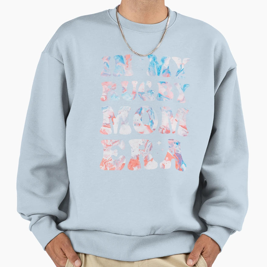 My Rugby Mom Era Colorful Rugby Mom Sweatshirt - Novelty Apparel for Adults - T-Shirt, Sweatshirt, Hoodie