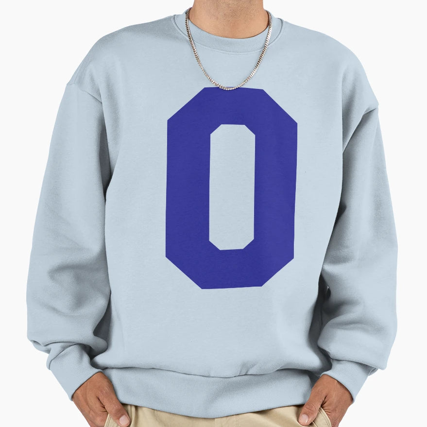 Alphabet Blue O Sports Letter O Sweatshirt - Aesthetic Graphic Men Women - T-Shirt, Sweatshirt, Hoodie