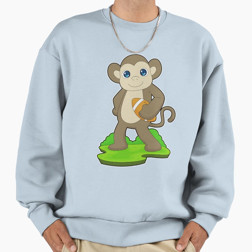 Monkey American Football Sweatshirt - Trendy Graphic for Adults - T-Shirt, Sweatshirt, Hoodie