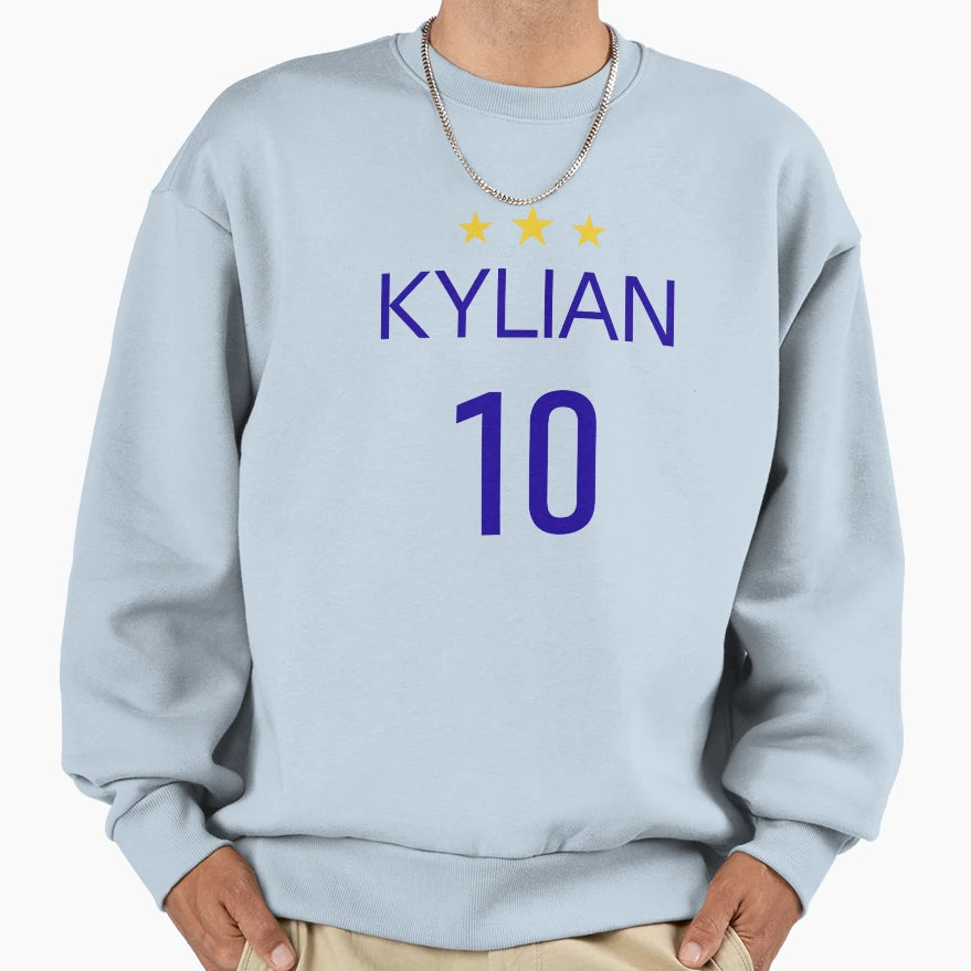 Kylian Mbappe 10 3 Stars Sweatshirt - Aesthetic Graphic Unisex - T-Shirt, Sweatshirt, Hoodie