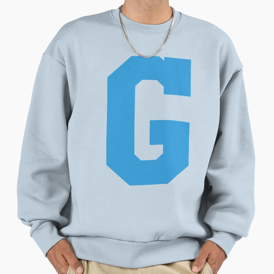 Alphabet Blue G Sports Letter G Sweatshirt - Minimalist Print for Adults - T-Shirt, Sweatshirt, Hoodie