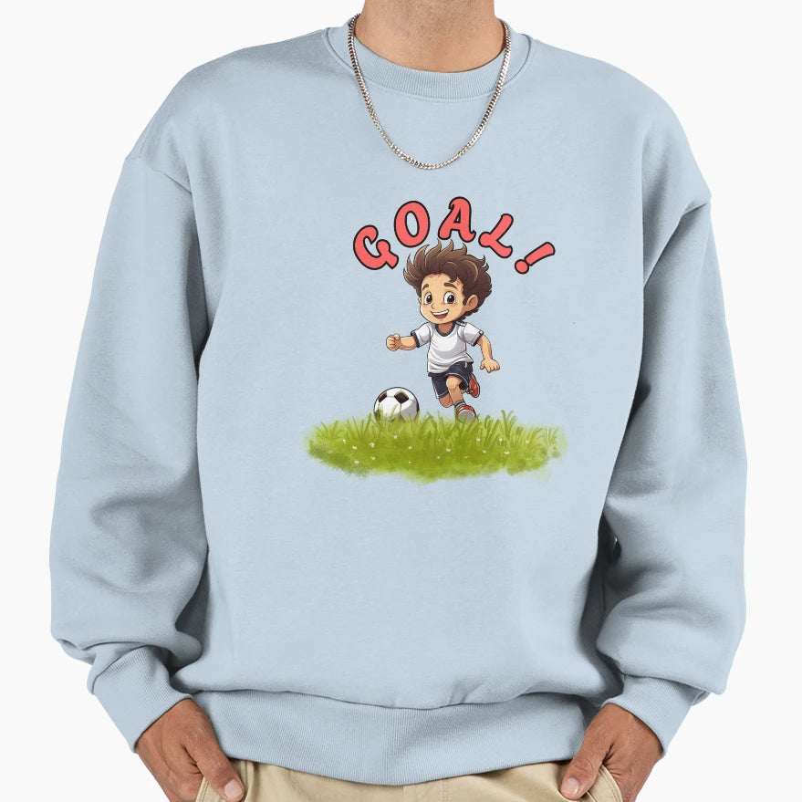 Goal Soccer Cartoon Fun Football Sweatshirt - Graphic Print Men Women - T-Shirt, Sweatshirt, Hoodie
