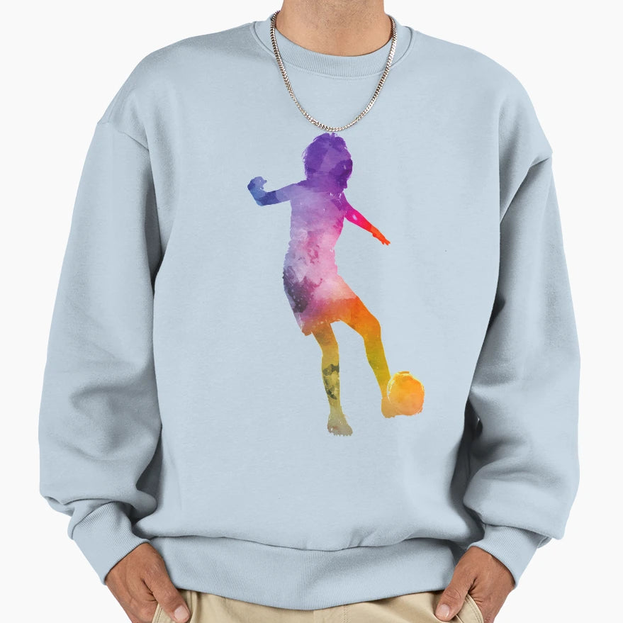 Soccer Player 15 Watercolor Sweatshirt - Unique Graphic Unisex - T-Shirt, Sweatshirt, Hoodie