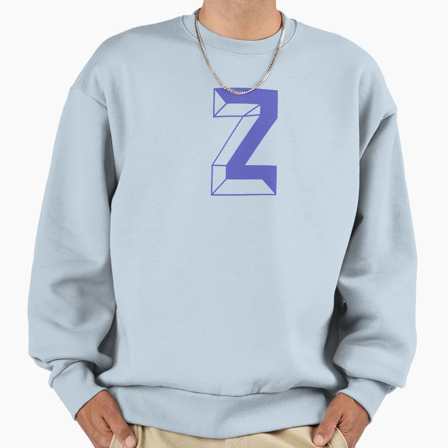 Modern Monogram Initial Letter Z Sweatshirt - Aesthetic Graphic for Adults - T-Shirt, Sweatshirt, Hoodie