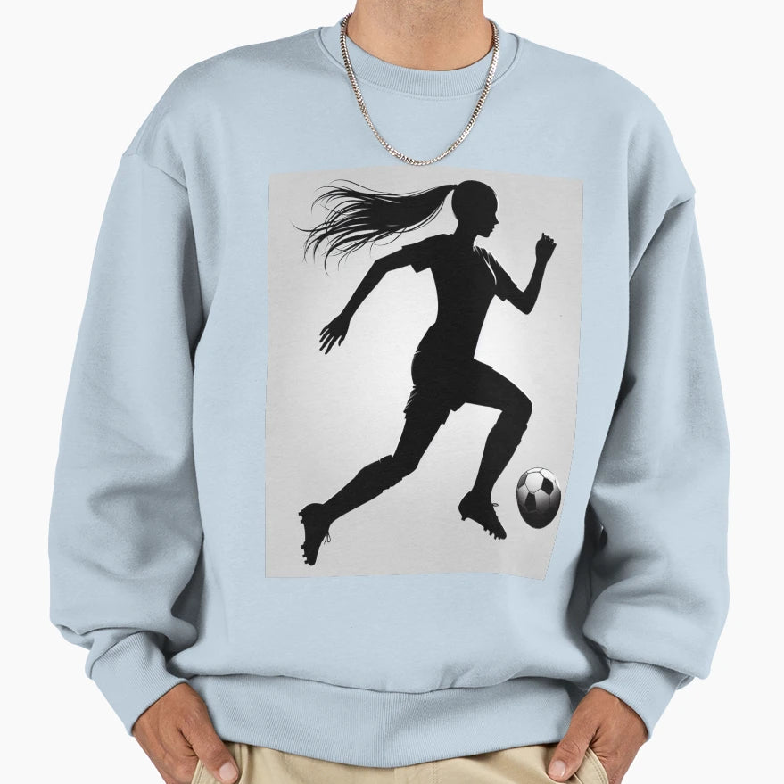 Soccer Player Running Ball Sweatshirt - Minimalist Print for Adults - T-Shirt, Sweatshirt, Hoodie