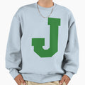 Alphabet Green J Sports Letter J Sweatshirt - Aesthetic Graphic Men Women - T-Shirt, Sweatshirt, Hoodie