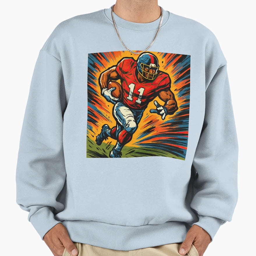 Football Player Comics Stylcartoone Sweatshirt - Minimalist Print Men Women - T-Shirt, Sweatshirt, Hoodie