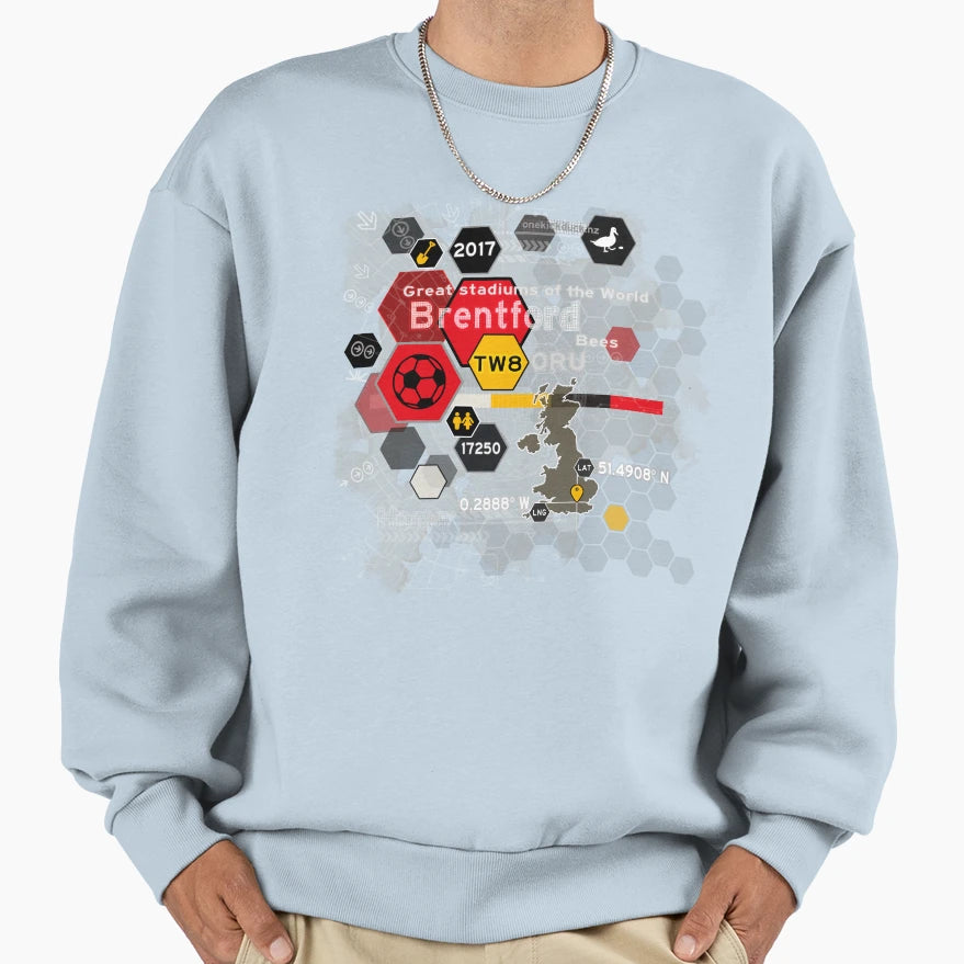 Brentford Great Stadiums 15 Sweatshirt - Fun Novelty Design Unisex - T-Shirt, Sweatshirt, Hoodie
