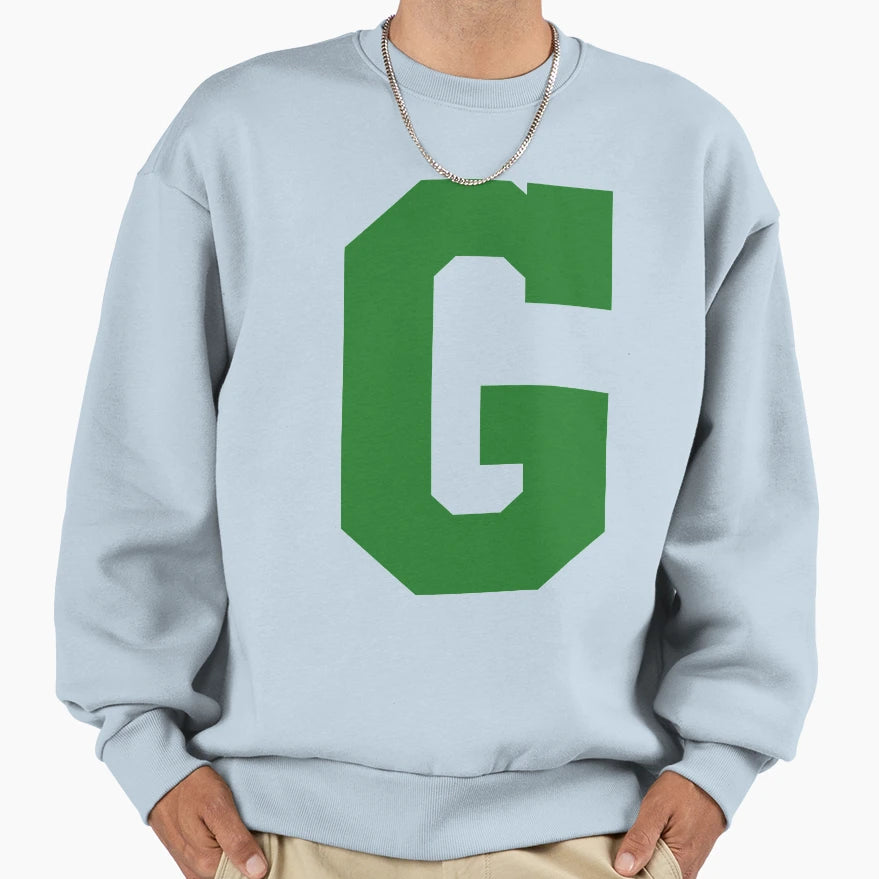 Alphabet Green G Sports Letter G Sweatshirt - Aesthetic Graphic for Adults - T-Shirt, Sweatshirt, Hoodie