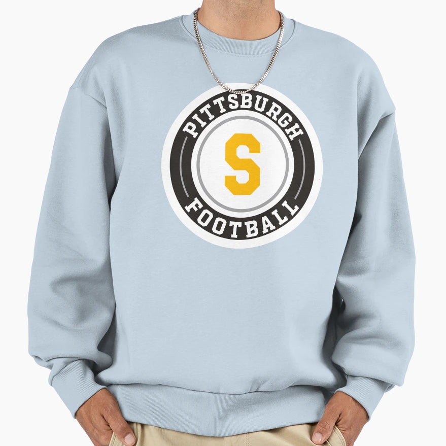 Pittsburgh Football Round Badge Sweatshirt - Graphic Print Men Women - T-Shirt, Sweatshirt, Hoodie
