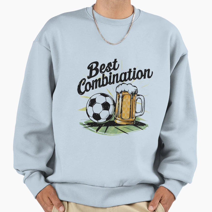 Best Combination Beer And Football Sweatshirt - Aesthetic Graphic Men Women - T-Shirt, Sweatshirt, Hoodie