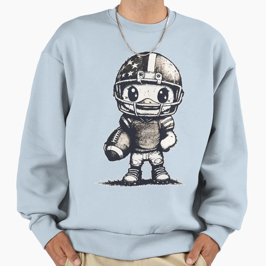 Funny Duck American Football Player Sweatshirt - Unique Graphic Unisex - T-Shirt, Sweatshirt, Hoodie